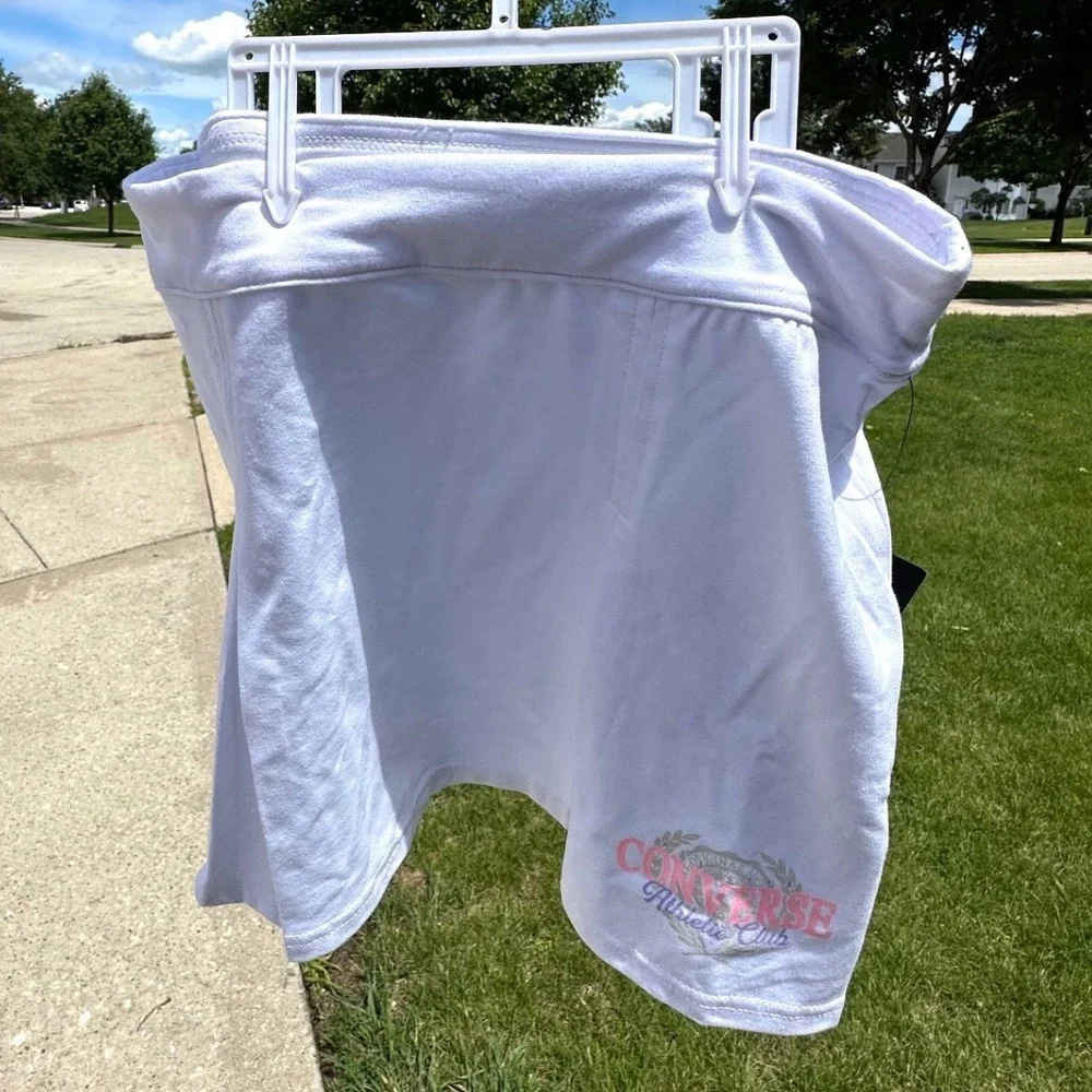 Converse Girls Athletic Club Skort White Pleated Skirt Size M 10-12 NWT